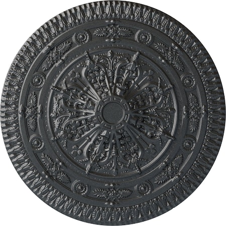 Ekena Millwork Naple Ceiling Medallion (Fits Canopies up to 3 3/8"), Hand-Painted Pewter, 37 1/2"OD x 3 3/8"P CM37NAPES
